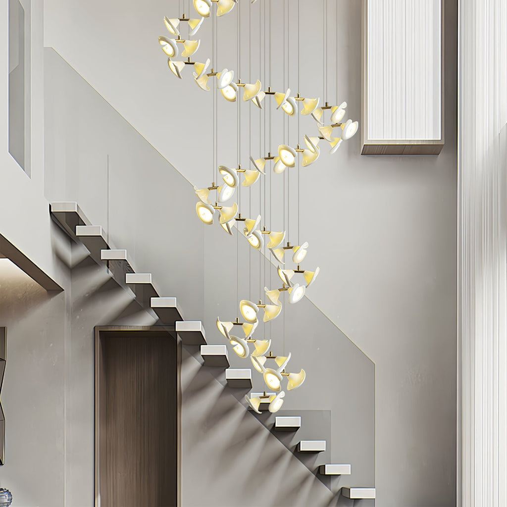 blossom-double-horn-chandelier-anzaz-Gold & White-5