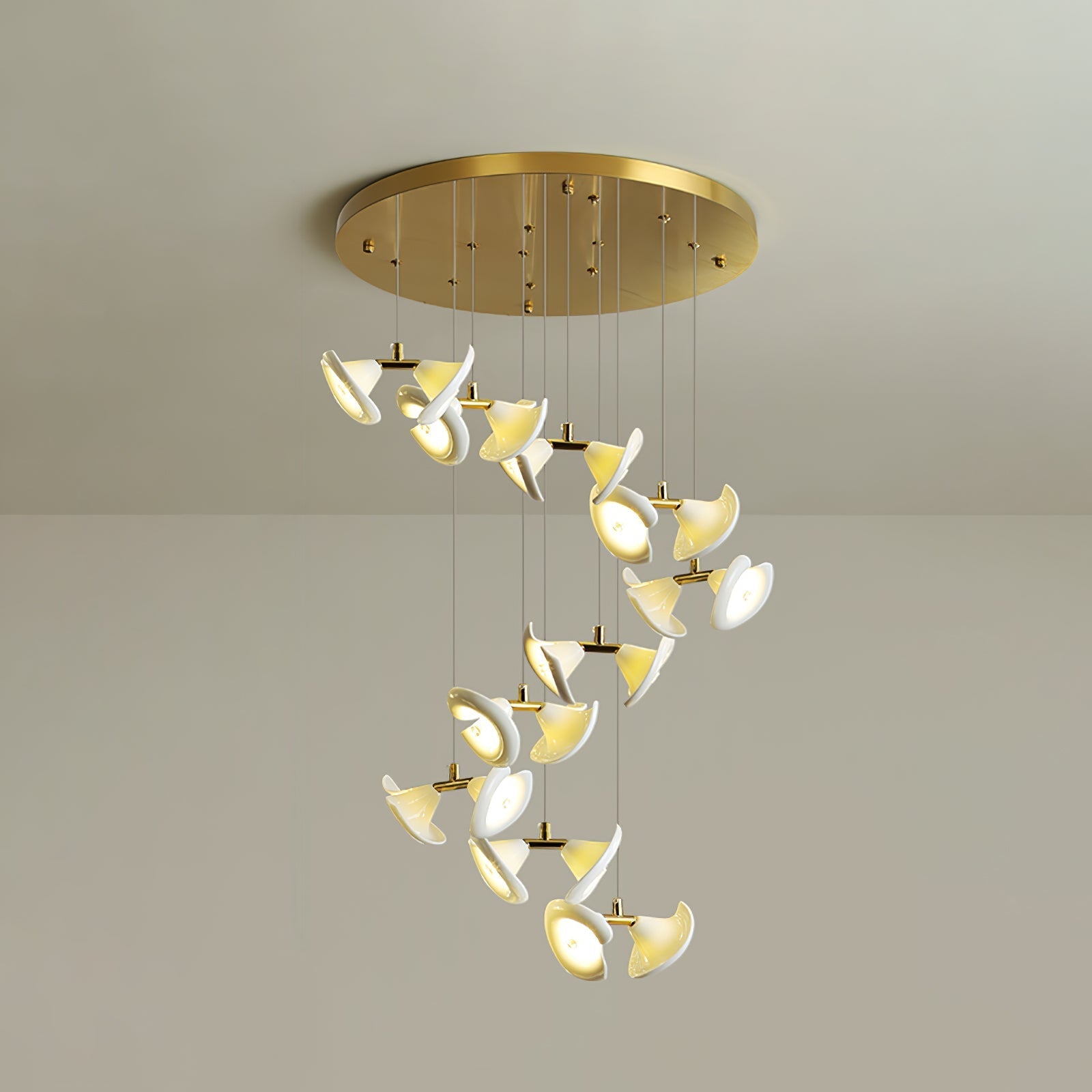 blossom-double-horn-chandelier-anzaz-Gold & White-10