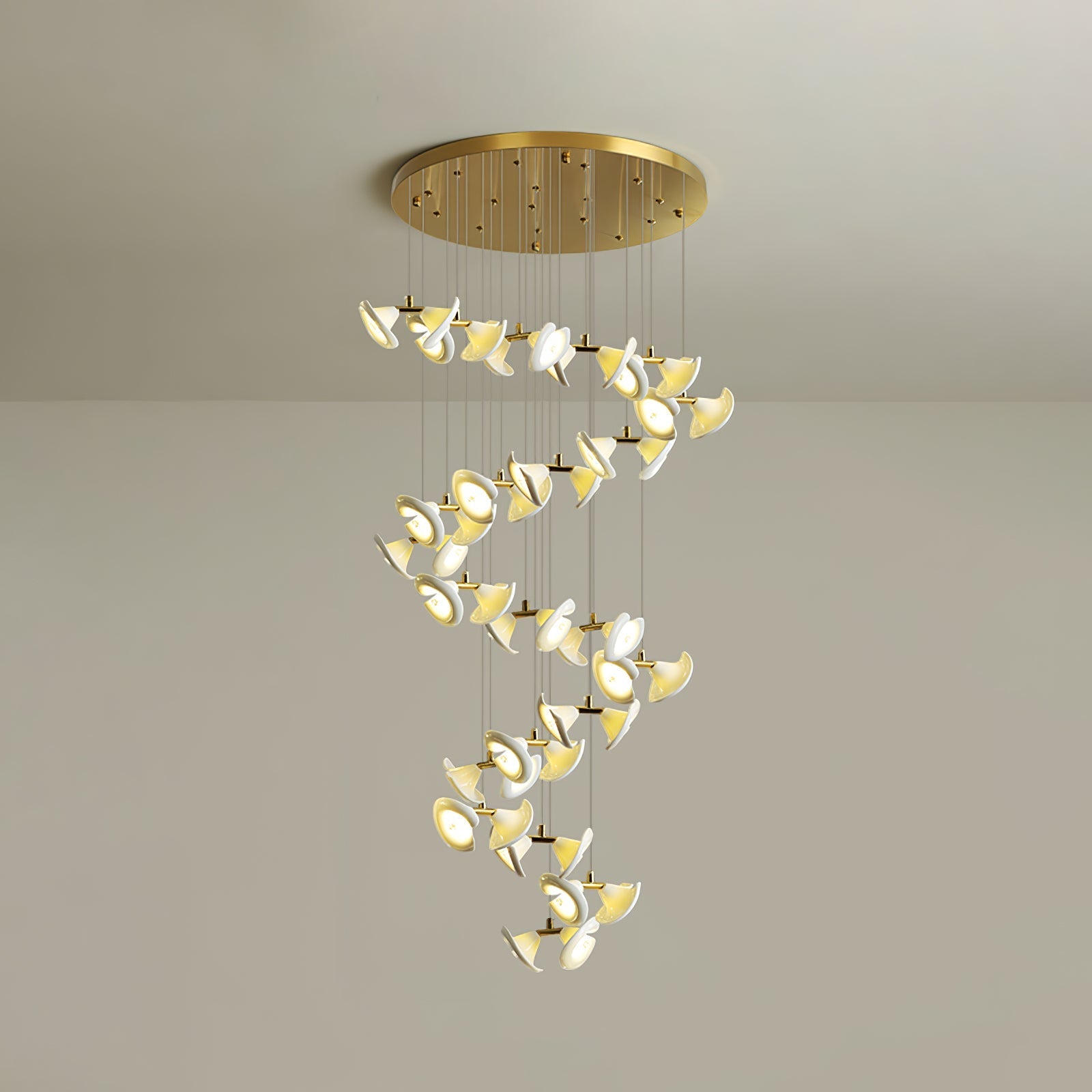 blossom-double-horn-chandelier-anzaz-Gold & White-11