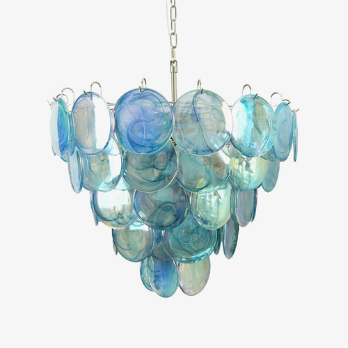 blue-murano-disc-chandelier-anzaz-Blue & Nickel-1