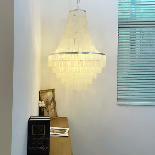 boho-shell-tiered-chandelier-anzaz-Silver & White-2