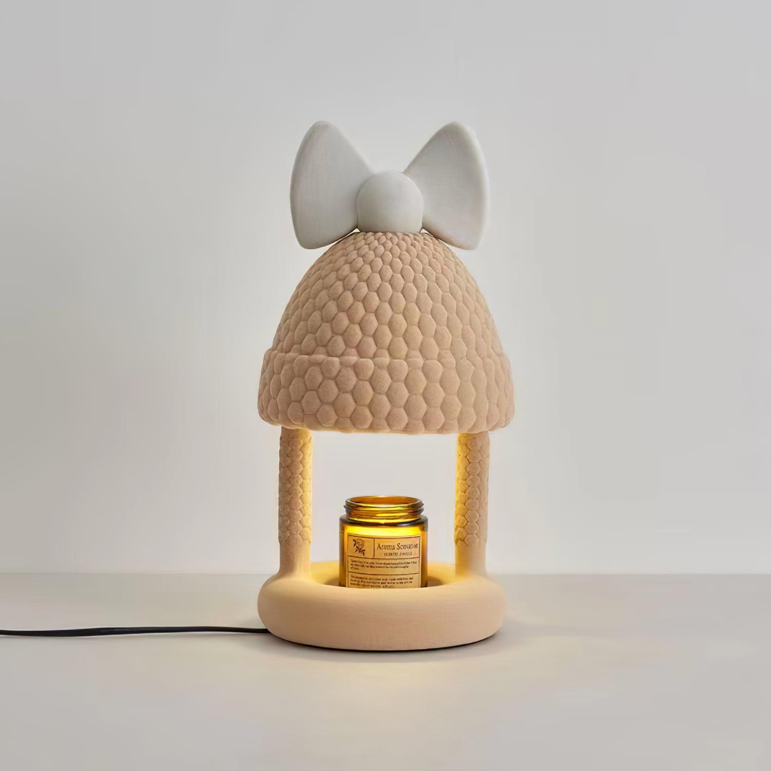 bow-tie-hat-table-lamp-anzaz-Milk Coffee & White-2
