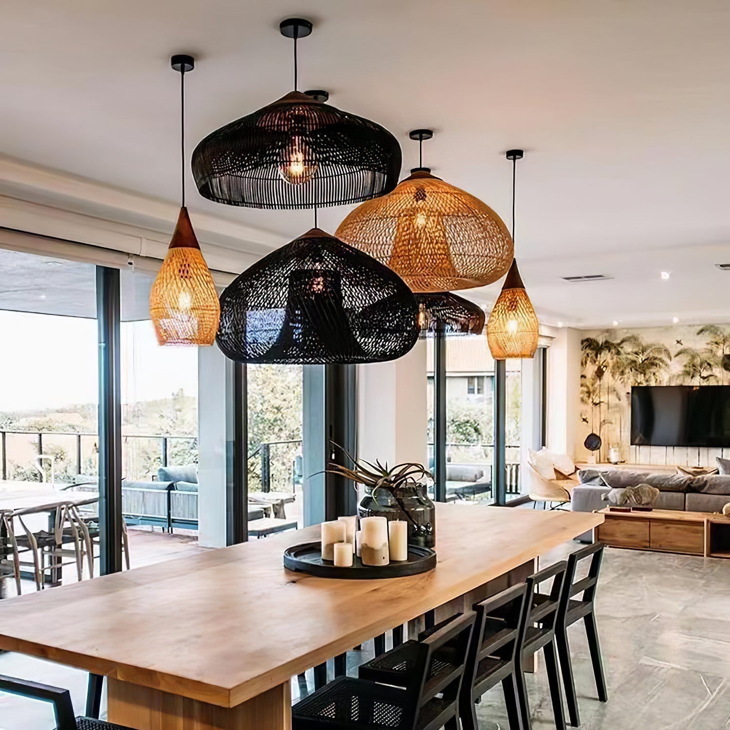 braided-rattan-pendant-lamp-anzaz-Dark wood & Natural rattan-4