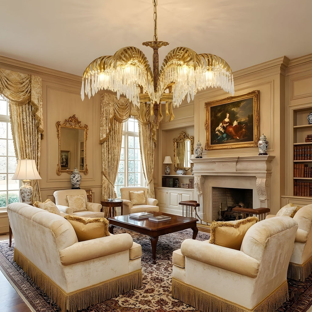 brass-palm-leaf-crystal-chandelier-anzaz-Nickel & Clear crystal-12