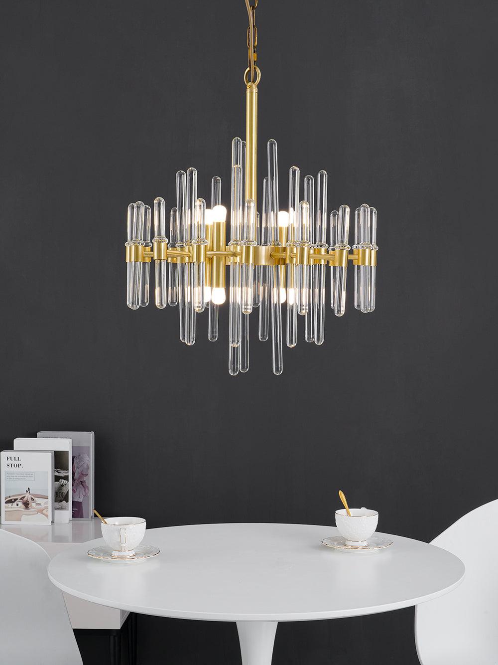 brass-chandelier-with-clear-glass-rods-shade-anzaz-Brass & Clear Crystal-7
