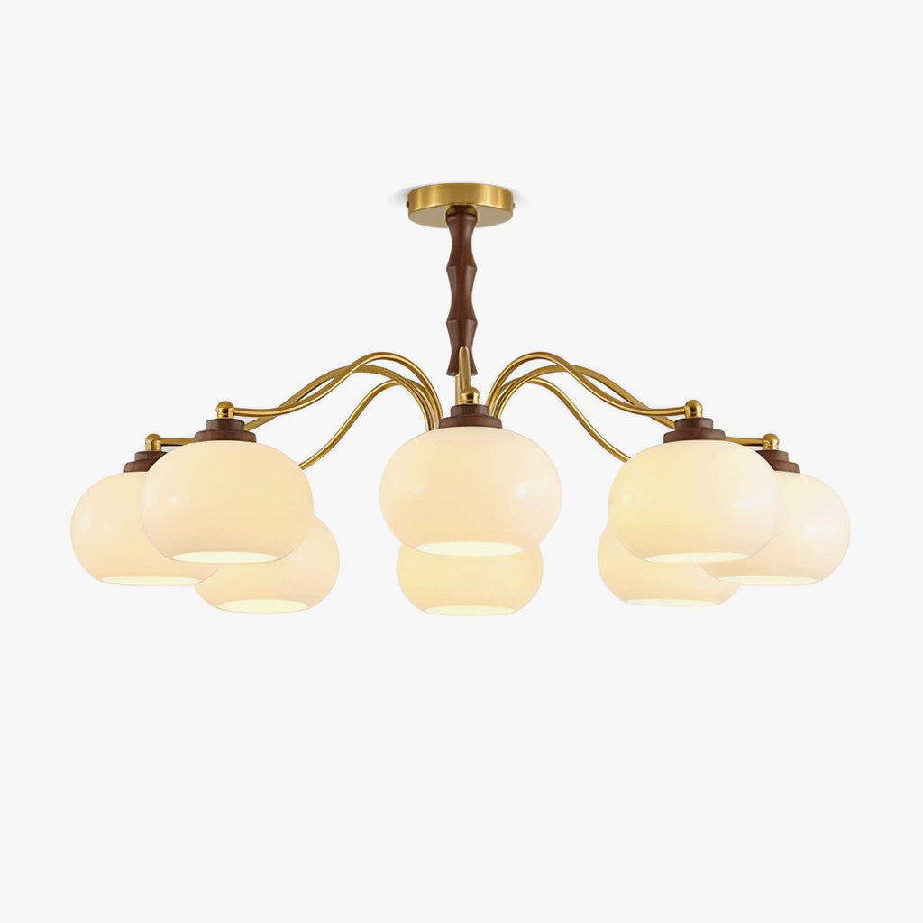 persimmon-glass-globe-chandelier-anzaz-Gold & White-1