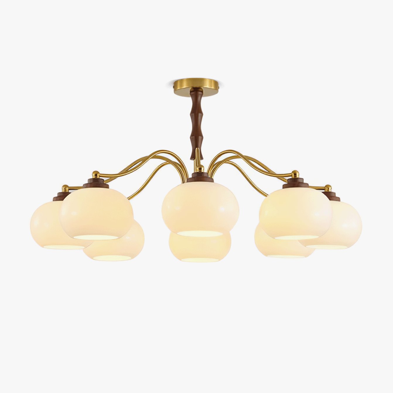 persimmon-glass-globe-chandelier-anzaz-Gold & White-1