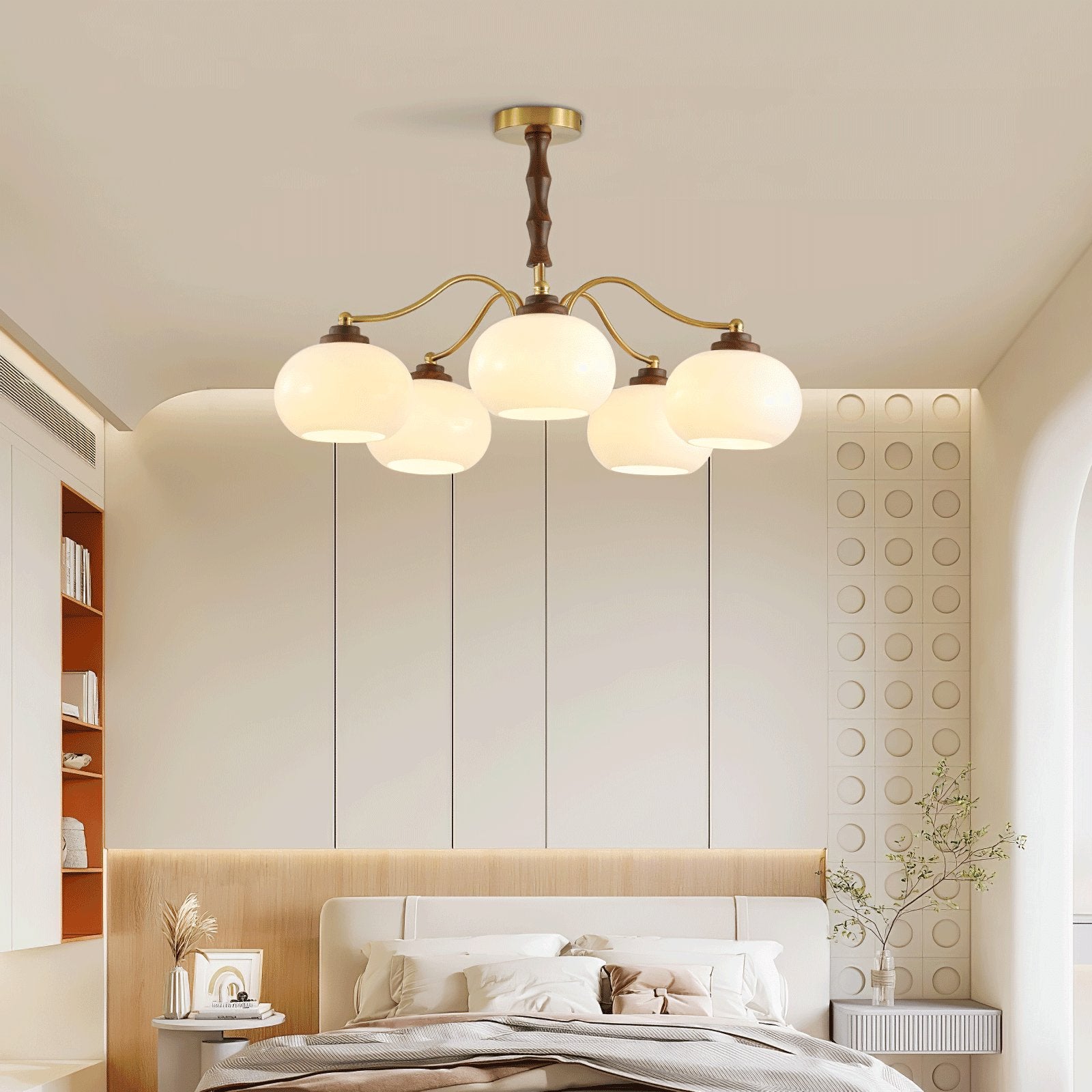 persimmon-glass-globe-chandelier-anzaz-Gold & Beige-2