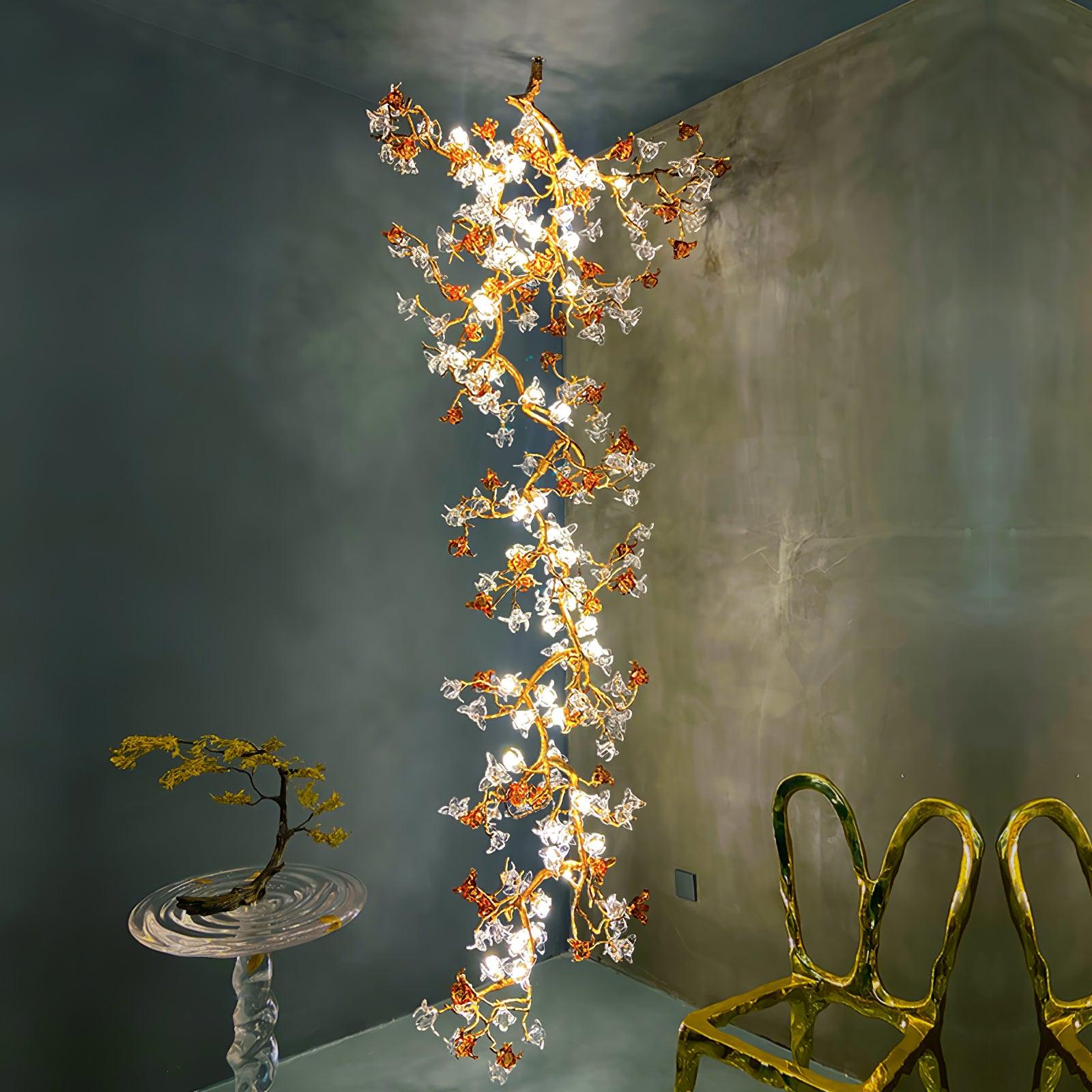 brass-maple-branch-chandelier-anzaz-Brass & Clear & Yellow-2