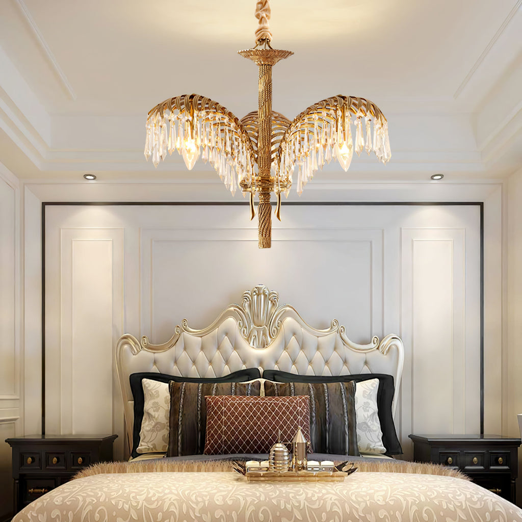 brass-palm-leaf-crystal-chandelier-anzaz-White & Clear crystal-17