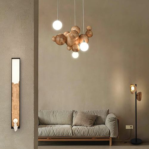 bubble-wood-balls-chandelier-anzaz-Walnut Color-2