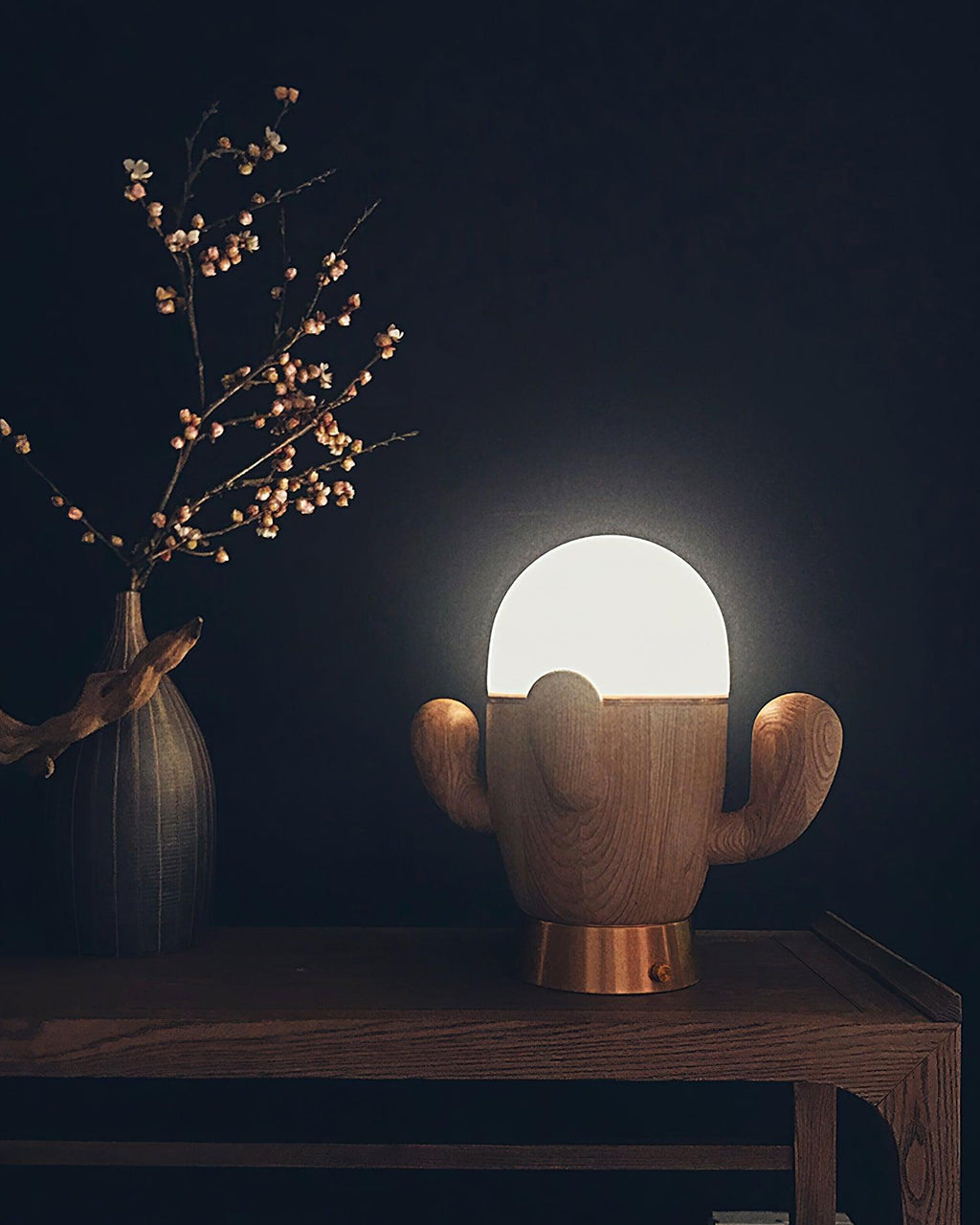 wooden-cactus-table-lamp-anzaz-Wood color & Cool Light-7