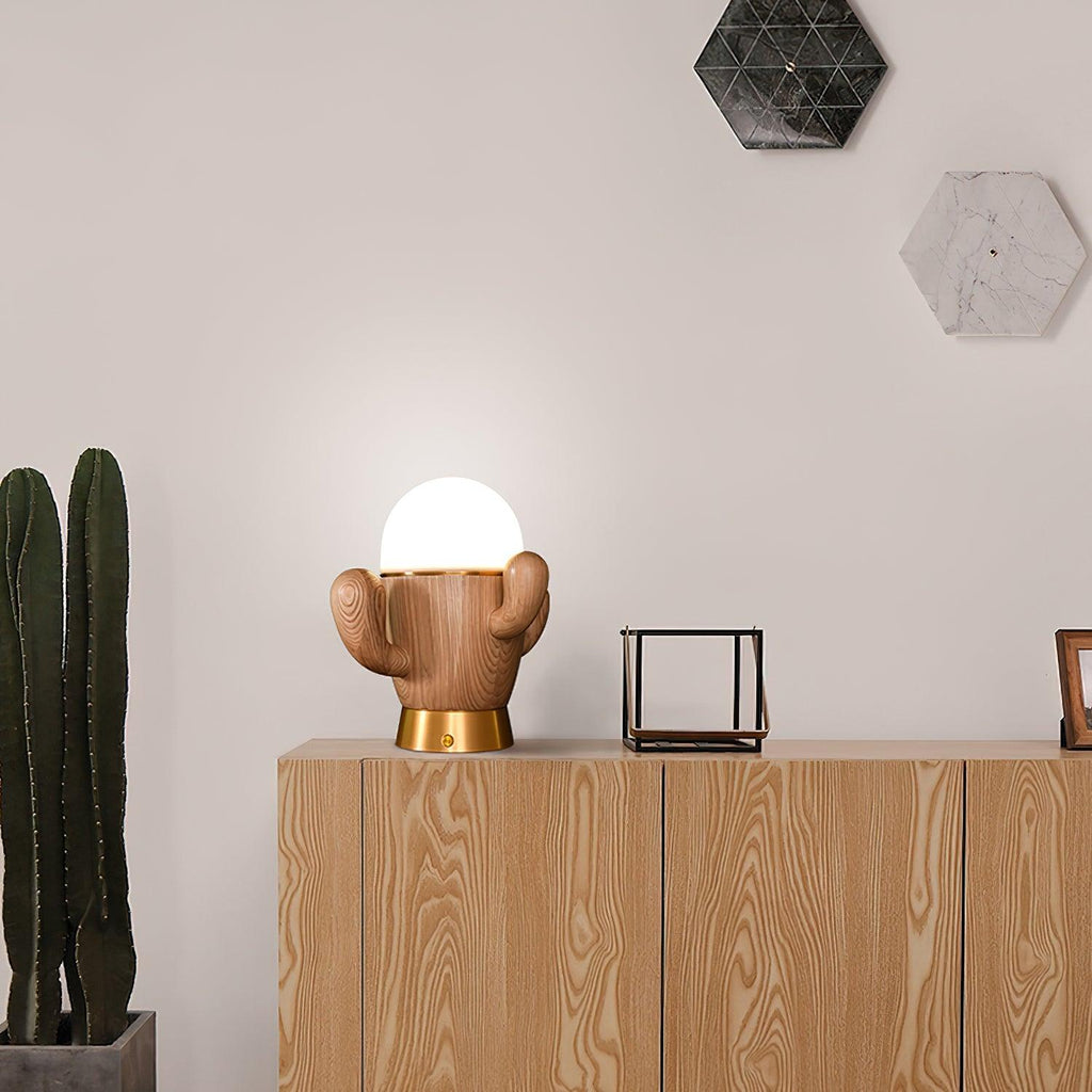 wooden-cactus-table-lamp-anzaz-Wood color & Warm Light-4