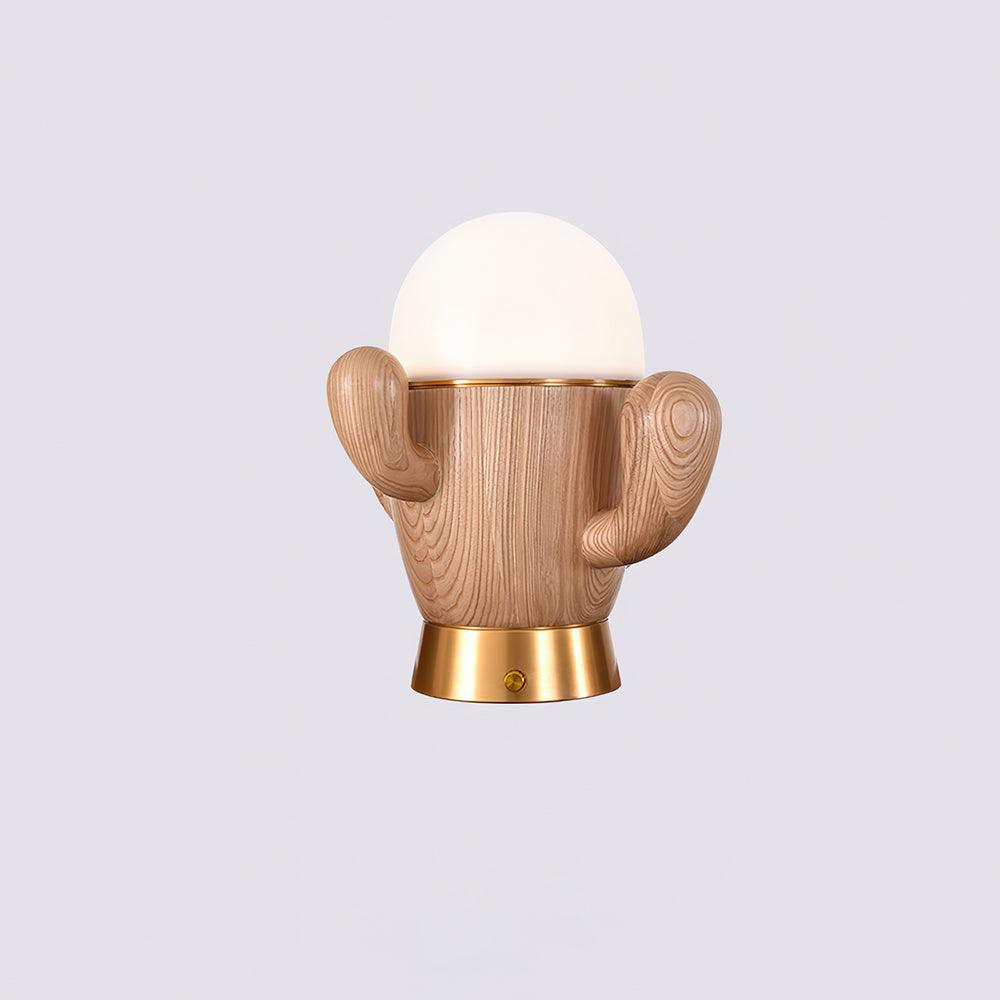 wooden-cactus-table-lamp-anzaz-Walnut color & Cool Light-15