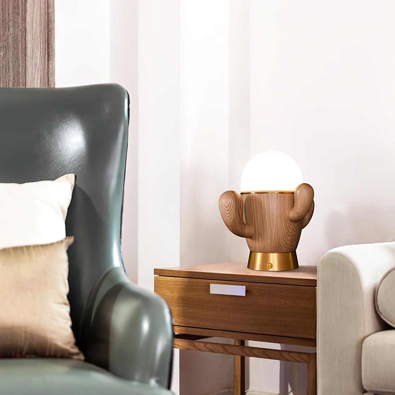 wooden-cactus-table-lamp-anzaz-Wood color & Cool Light-5