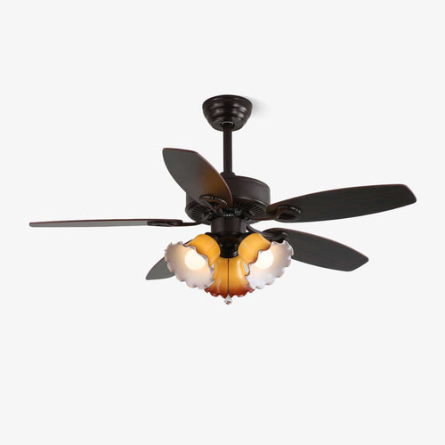 calantha-bloom-ceiling-fan-light-anzaz-Brown Lampbody & Walnut Wood Blades-1