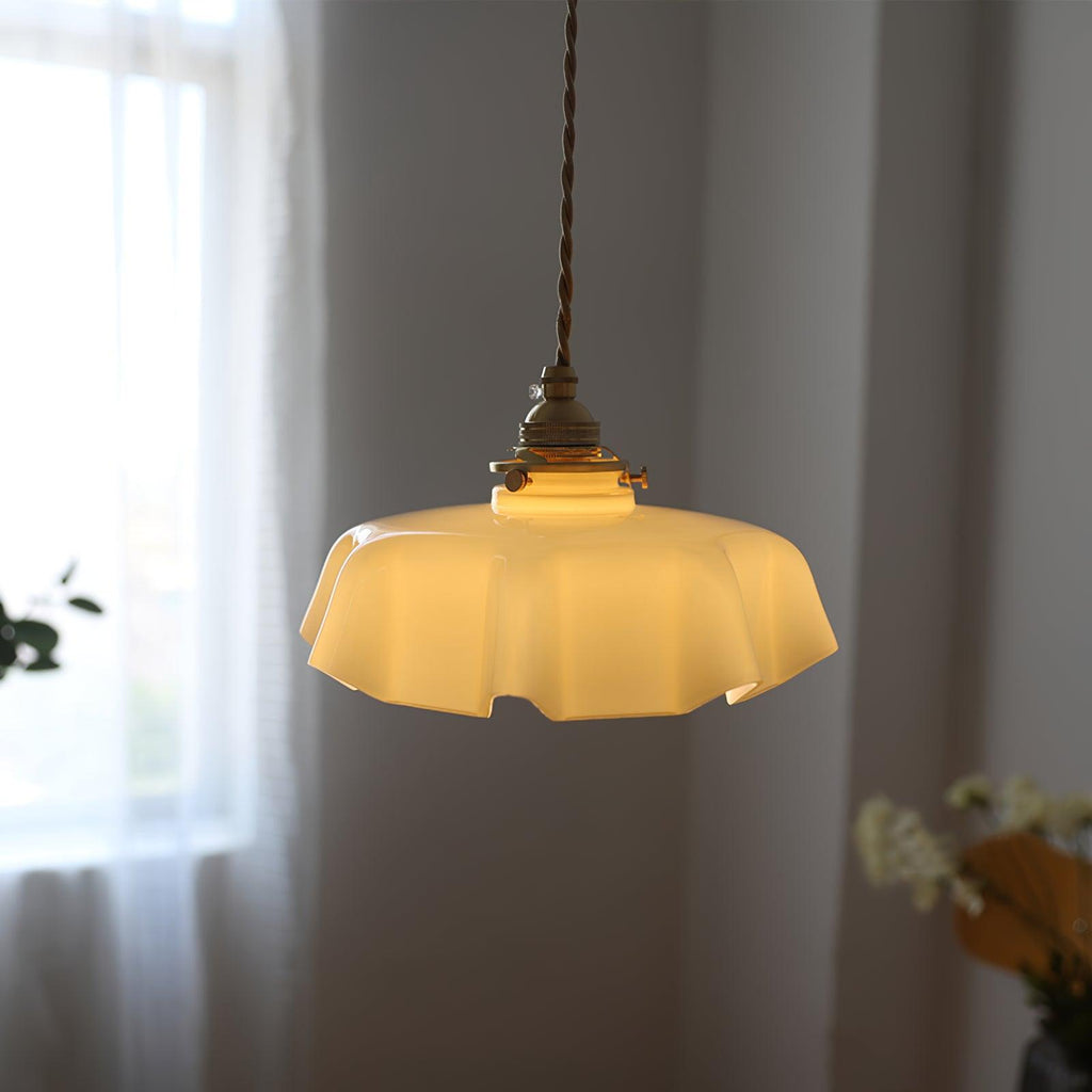 french-flower-pendant-swag-light-anzaz-Brass ＆ Pink-11