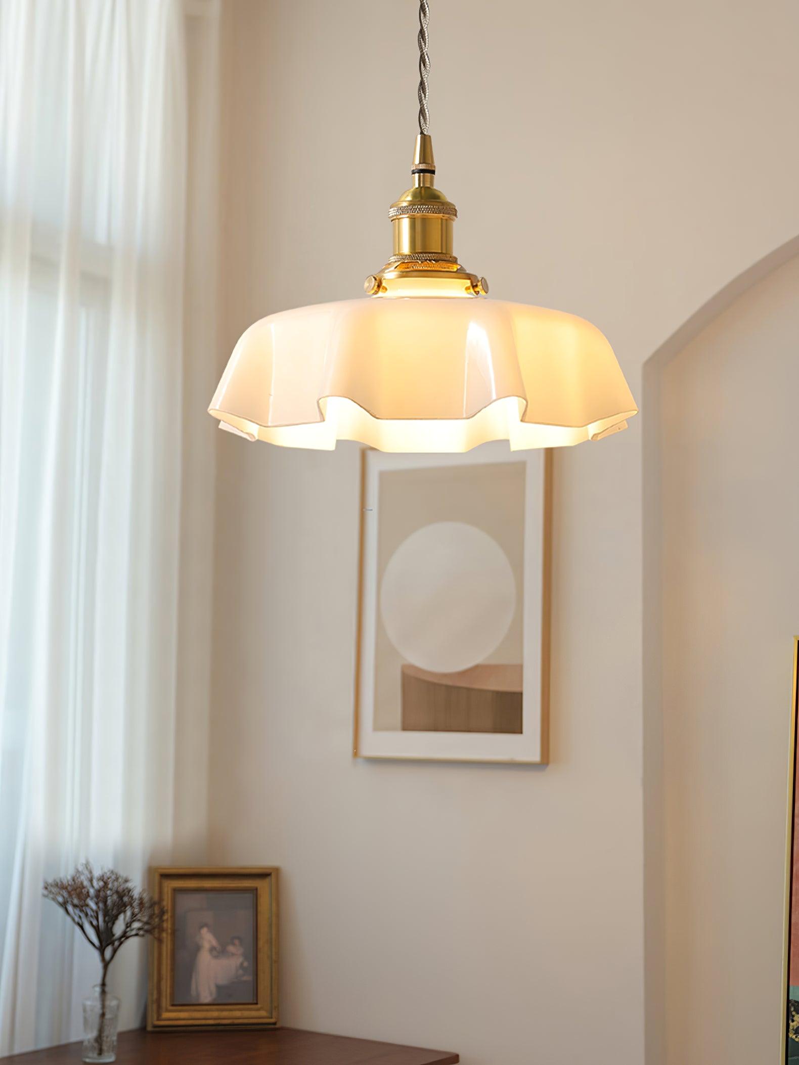 french-flower-pendant-swag-light-anzaz-Brass ＆ Blue-31
