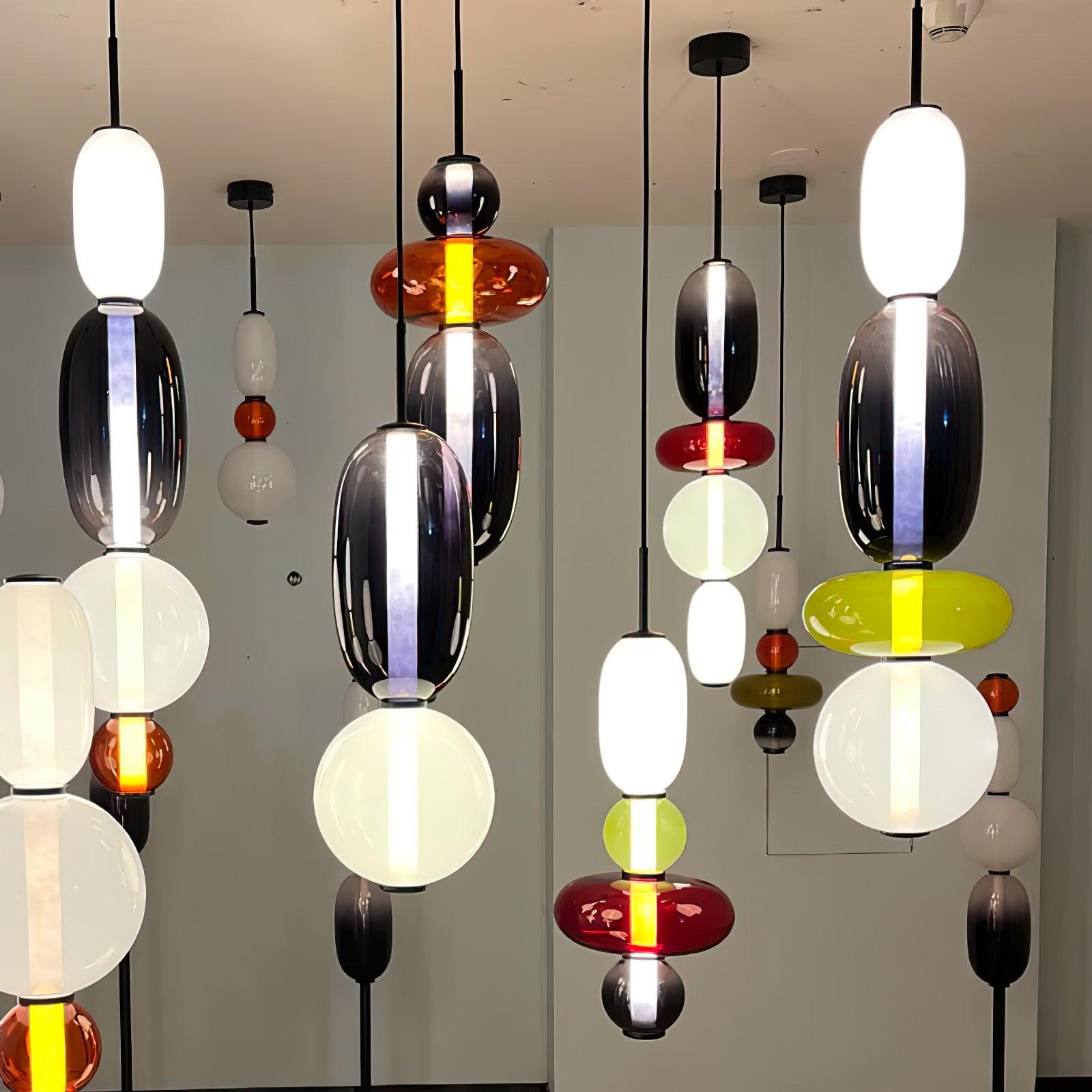 candied-glass-combo-pendant-light-anzaz-Triac Dimmable Warm Light-6