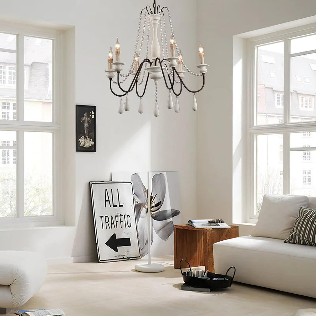 candle-style-beaded-chandelier-anzaz-Imitation white-3