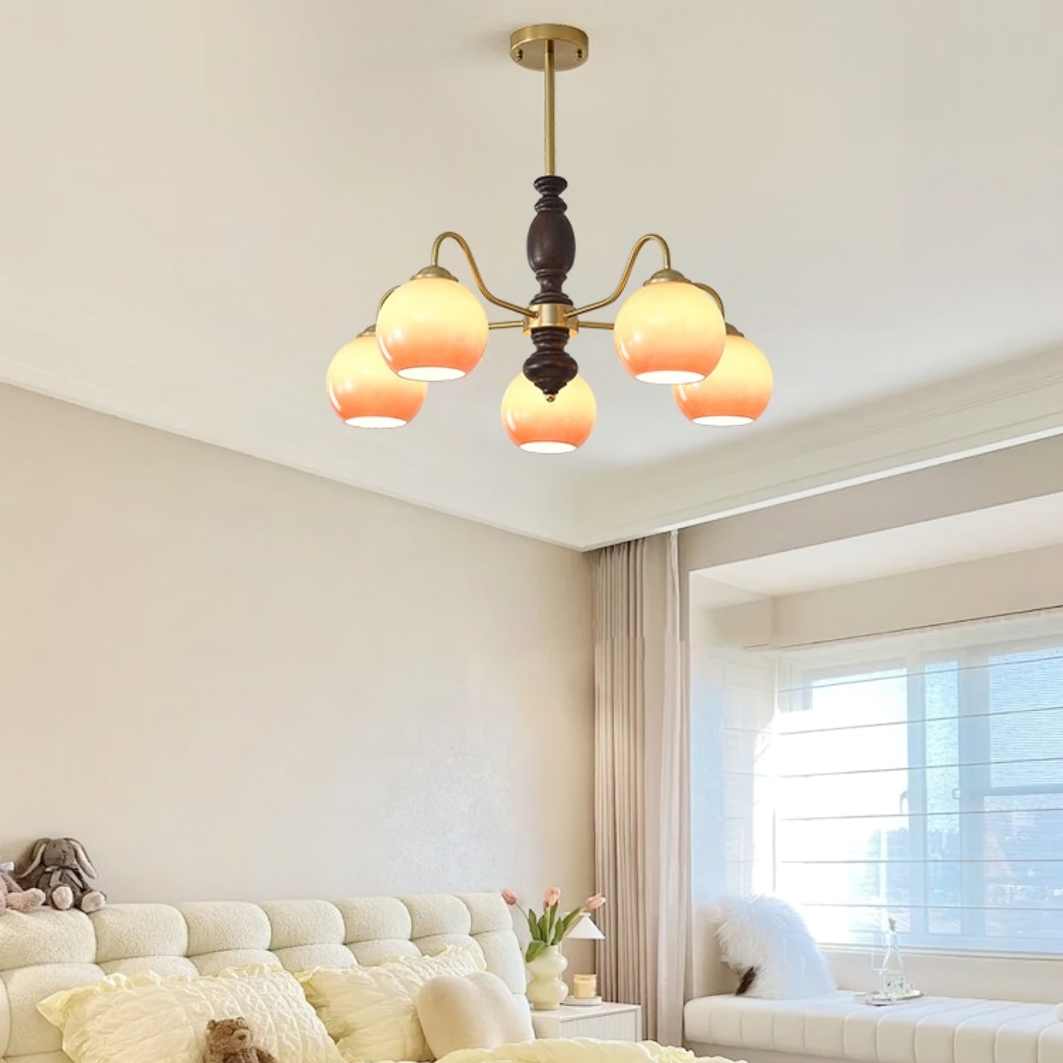 caramel-orb-chandelier-anzaz-Walnut Color & Gold & Caramel-4
