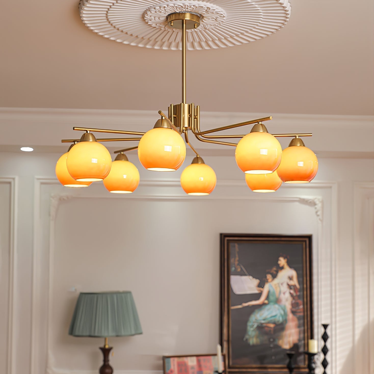 caramel-sphere-chandelier-anzaz-Caramel Colour & Gold-2