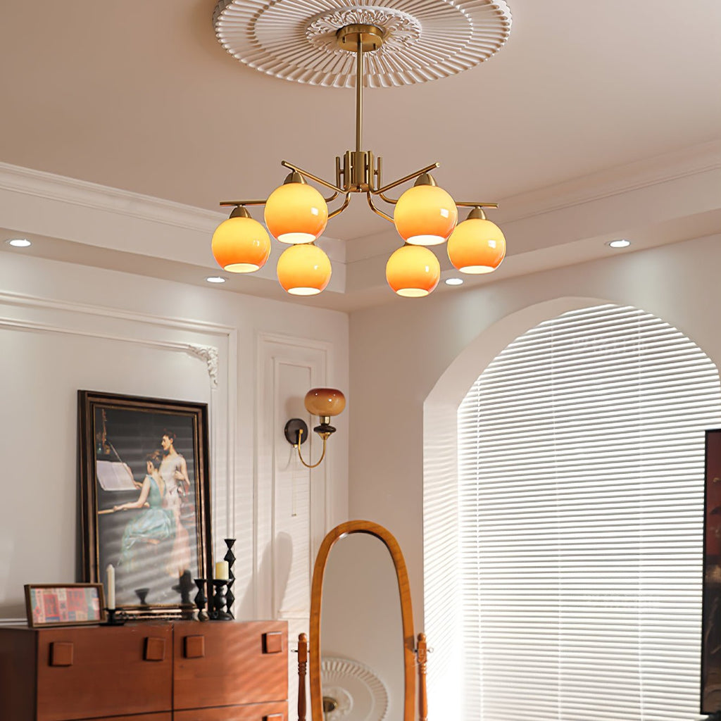 caramel-sphere-chandelier-anzaz-Caramel Colour & Gold-3