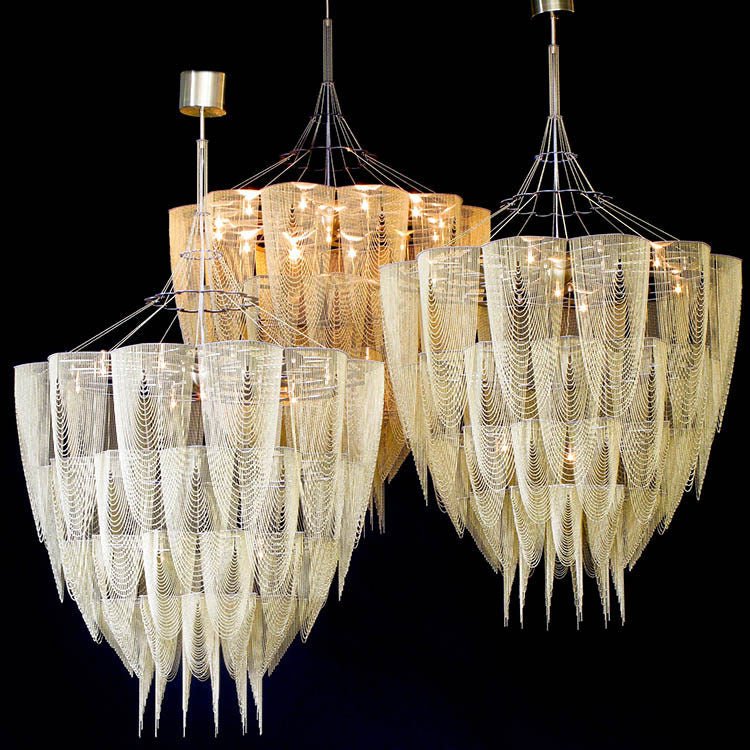 cascade-aluminum-chain-chandelier-anzaz-Gold & Aluminum Chain-3