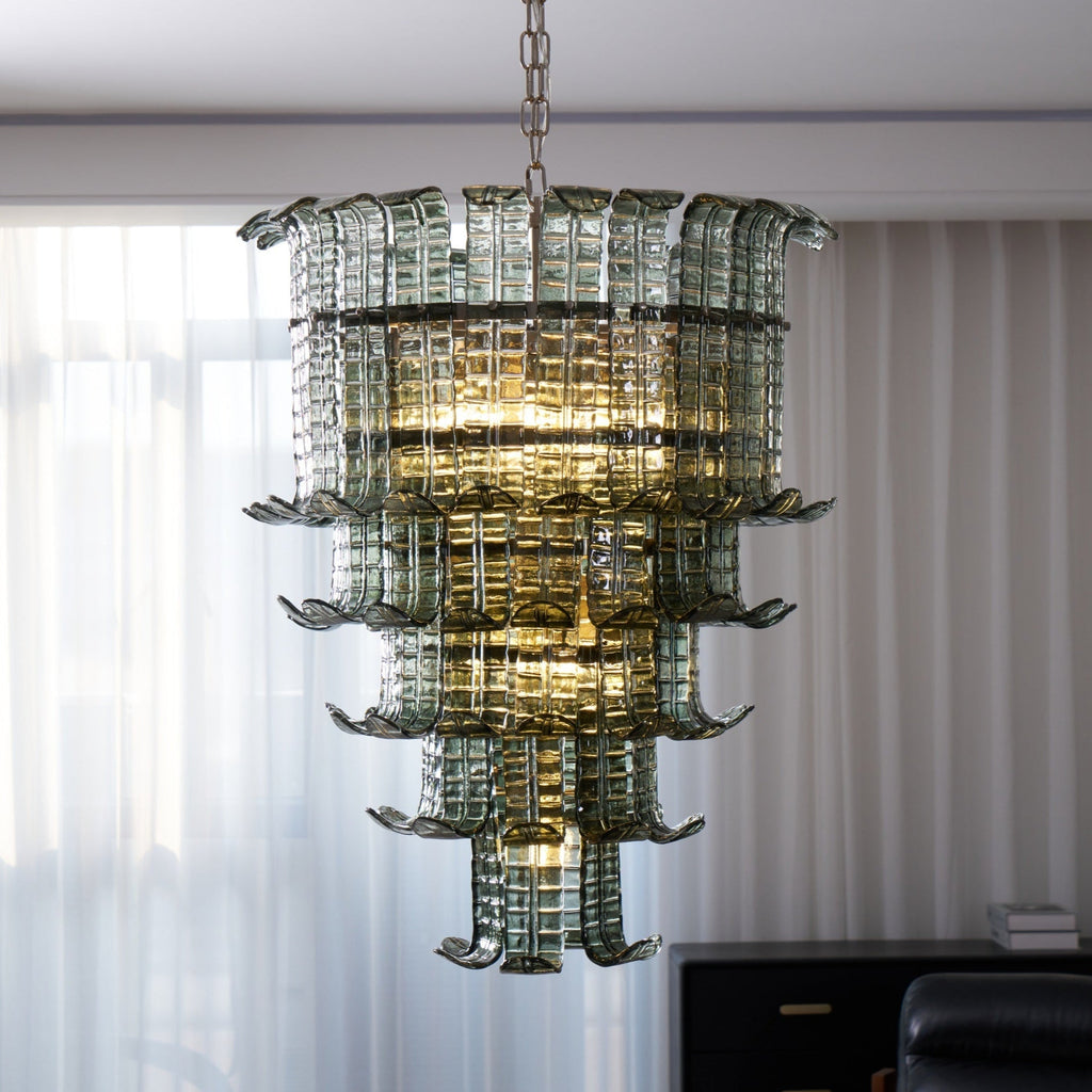 cascade-murano-chandelier-anzaz-Copper & Green-2