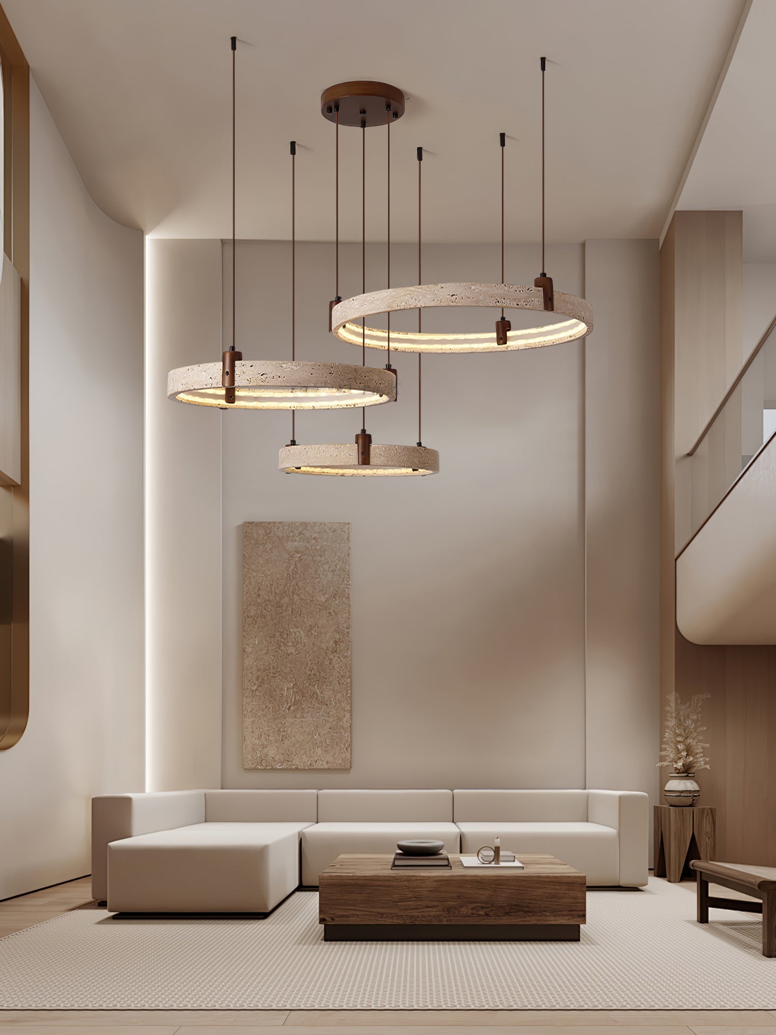 celestial-orbit-travertine-chandelier-anzaz-Yellow Travertine & Walnut Wood-13