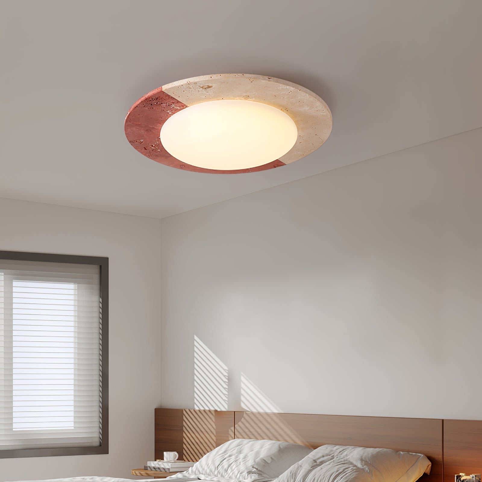 celestial-travertine-ceiling-lamp-anzaz-Red+Beige & Warm Light-5