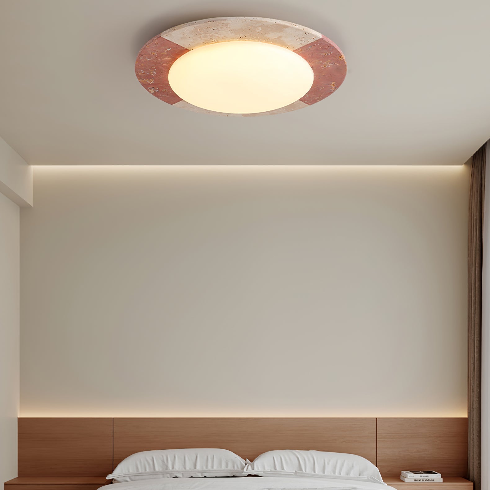 celestial-travertine-ceiling-lamp-anzaz-Red+Beige & Warm Light-6