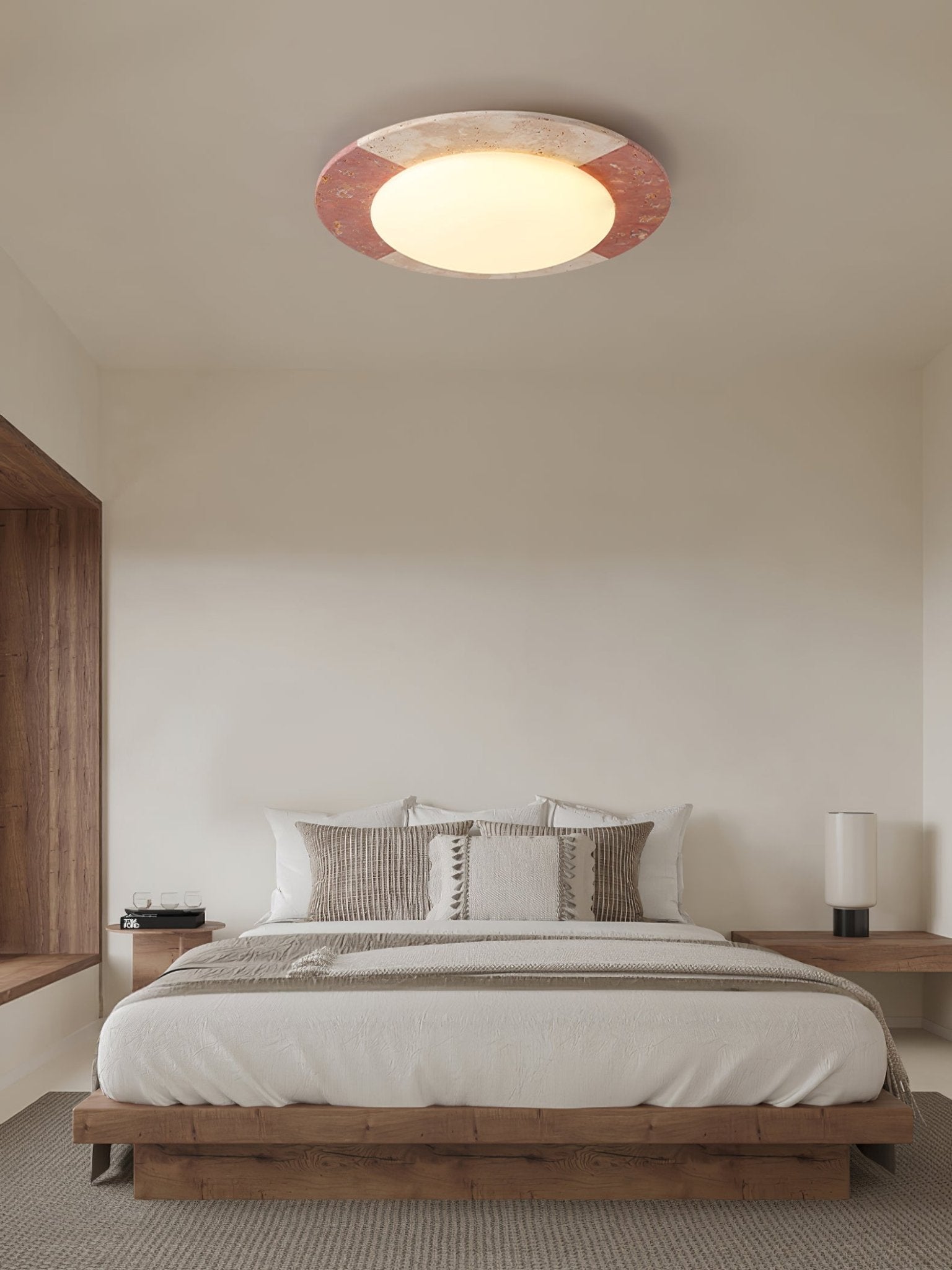 celestial-travertine-ceiling-lamp-anzaz-Red+Beige & Warm Light-4