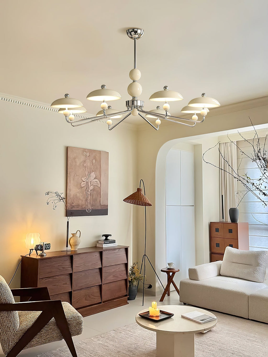 celvara-chandelie-anzaz-Chrome & Beige-3