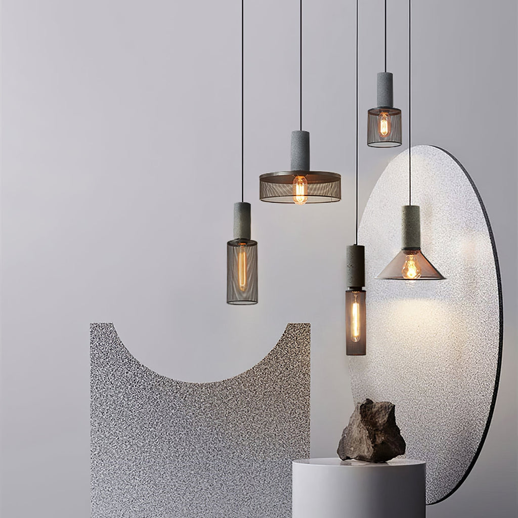cement-mesh-pendant-light-anzaz-Cement Grey & Black-2