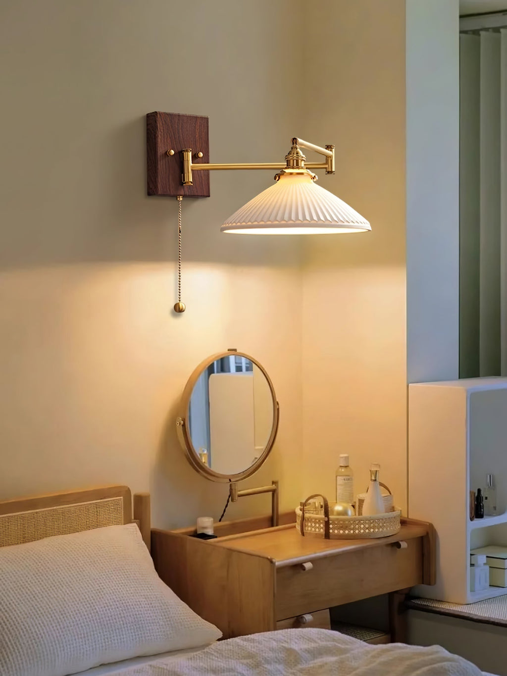 ceramic-geometry-wall-lamp-anzaz-Walnut wood color & Brass-5