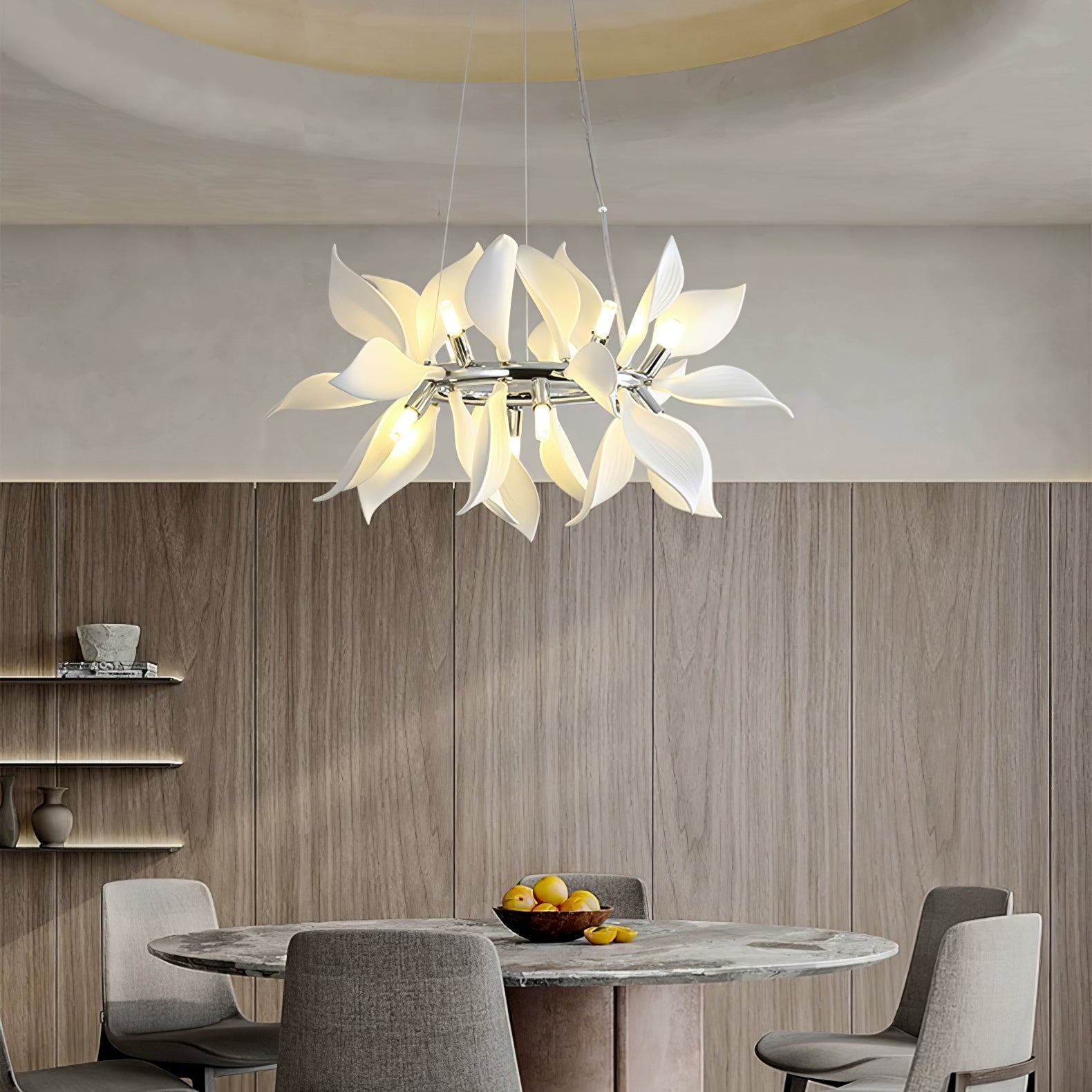 ceramic-petals-blooming-chandelier-anzaz-Gold & White-6
