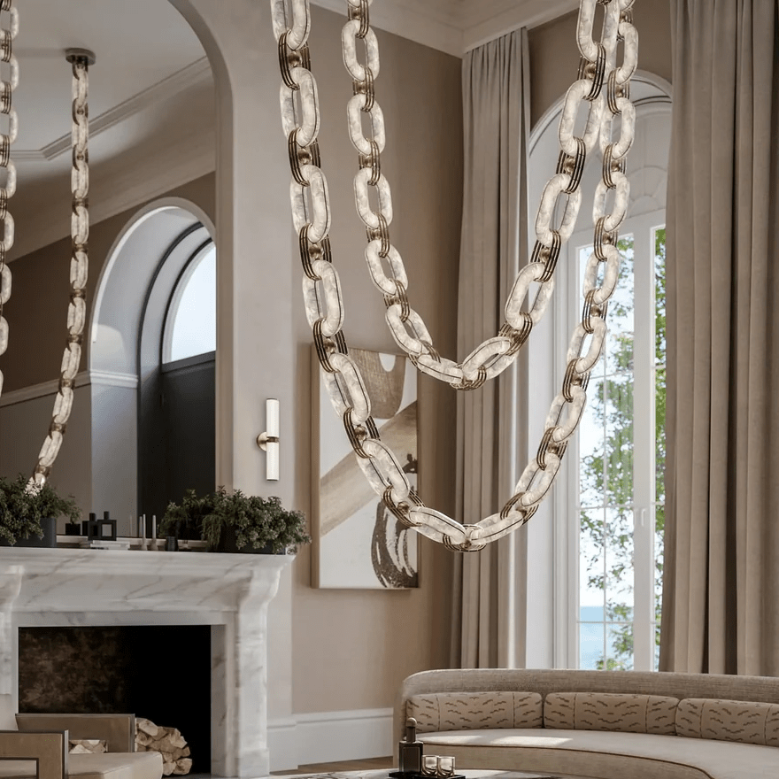 chain-link-chandelier-anzaz-Gold & White-4