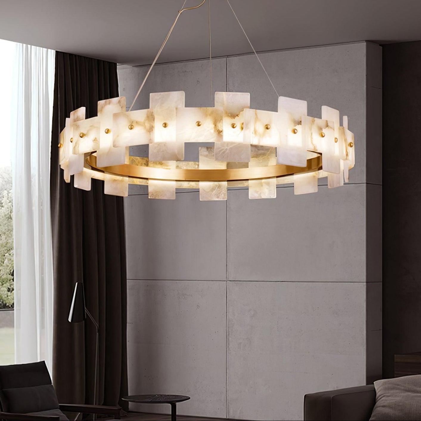 alabaster-halo-chandelier-anzaz-Brass & White-2