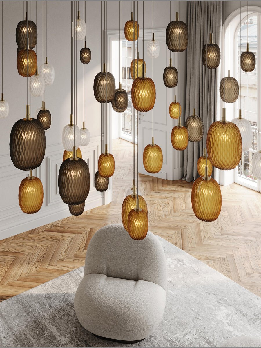 chromatic-gem-drop-chandelier-anzaz-Clear & Amber & Smoke grey-2