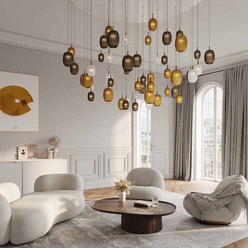 chromatic-gem-drop-chandelier-anzaz-Clear & Amber & Smoke grey-3