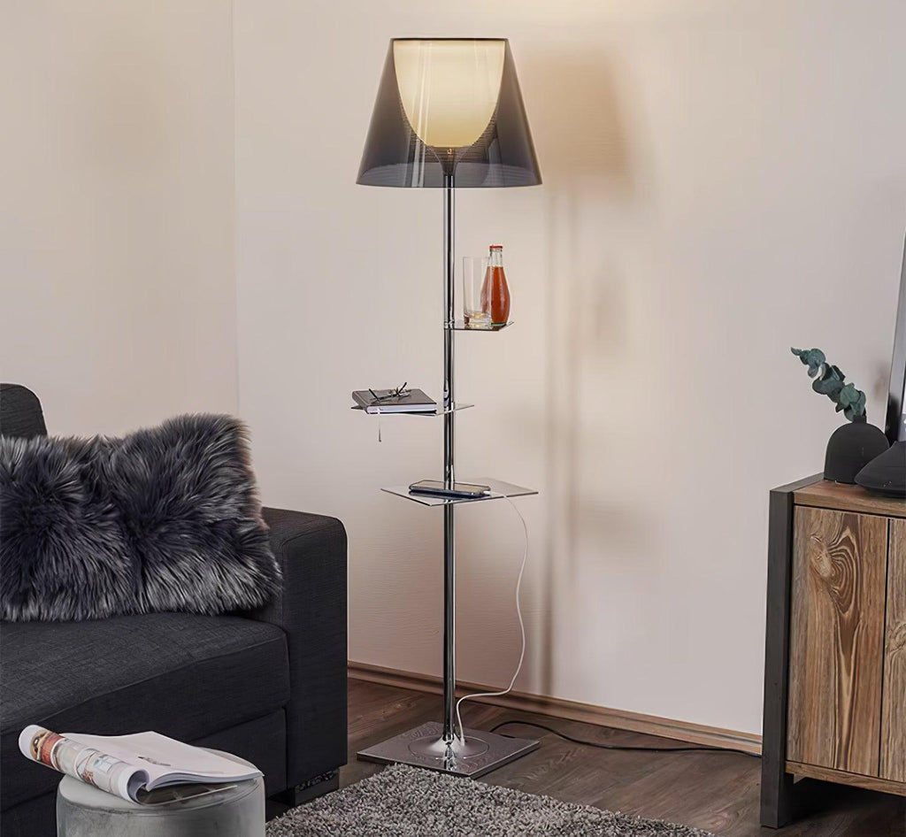 chrome-prism-side-table-floor-lamp-anzaz-Chrome & Beige fabric-3