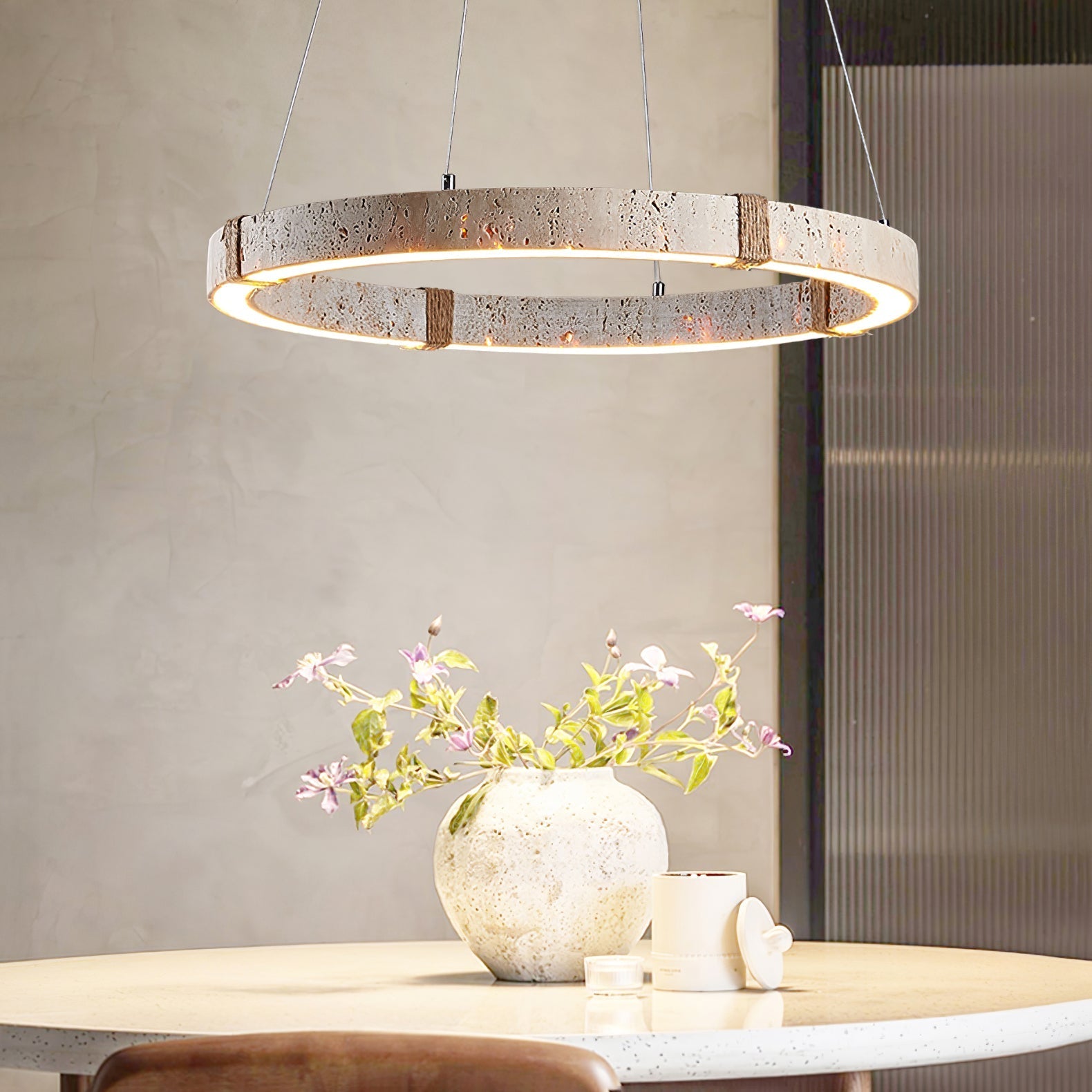 circle-travertine-pendant-lamp-anzaz-Yellow Travertine-5