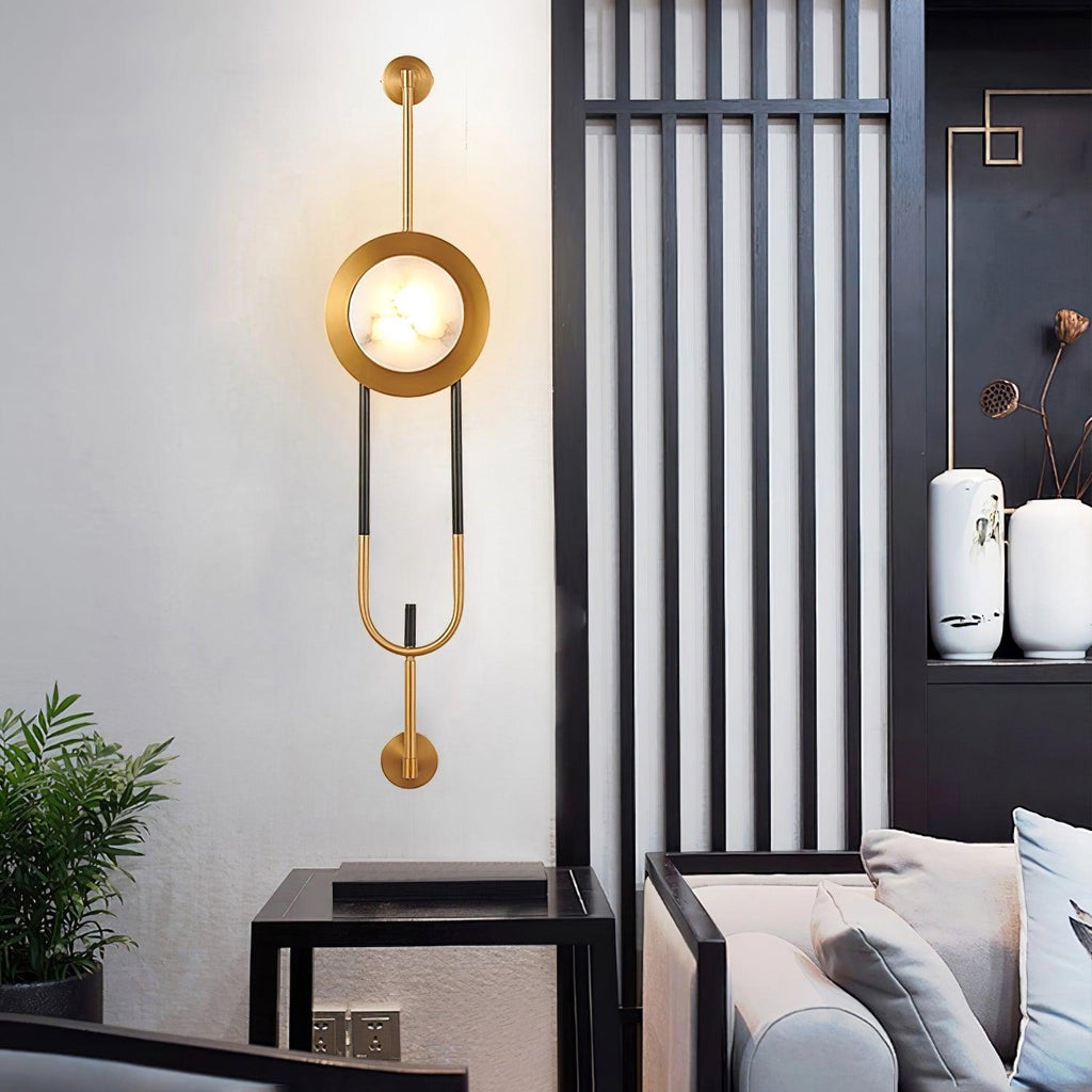 circular-marble-wall-light-anzaz-Gold & White-2