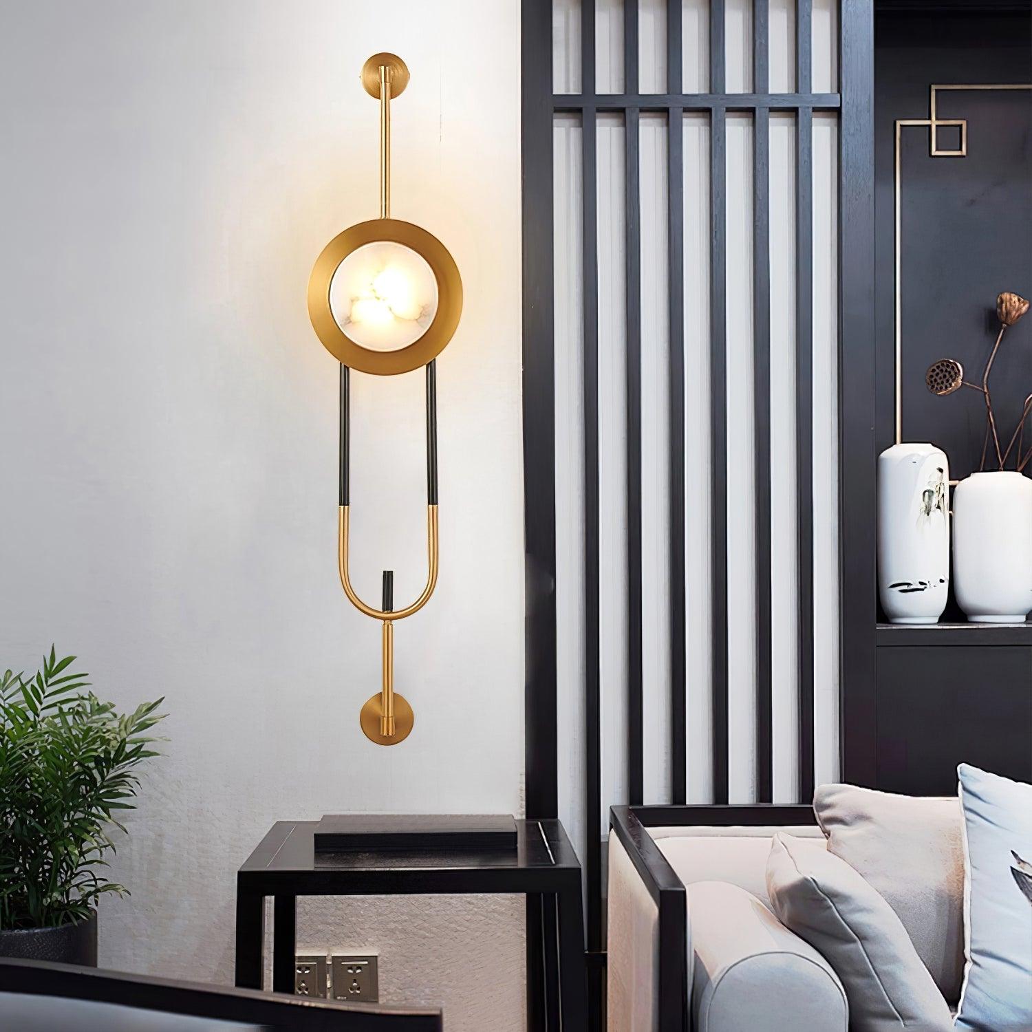 circular-marble-wall-light-anzaz-Gold & White-2