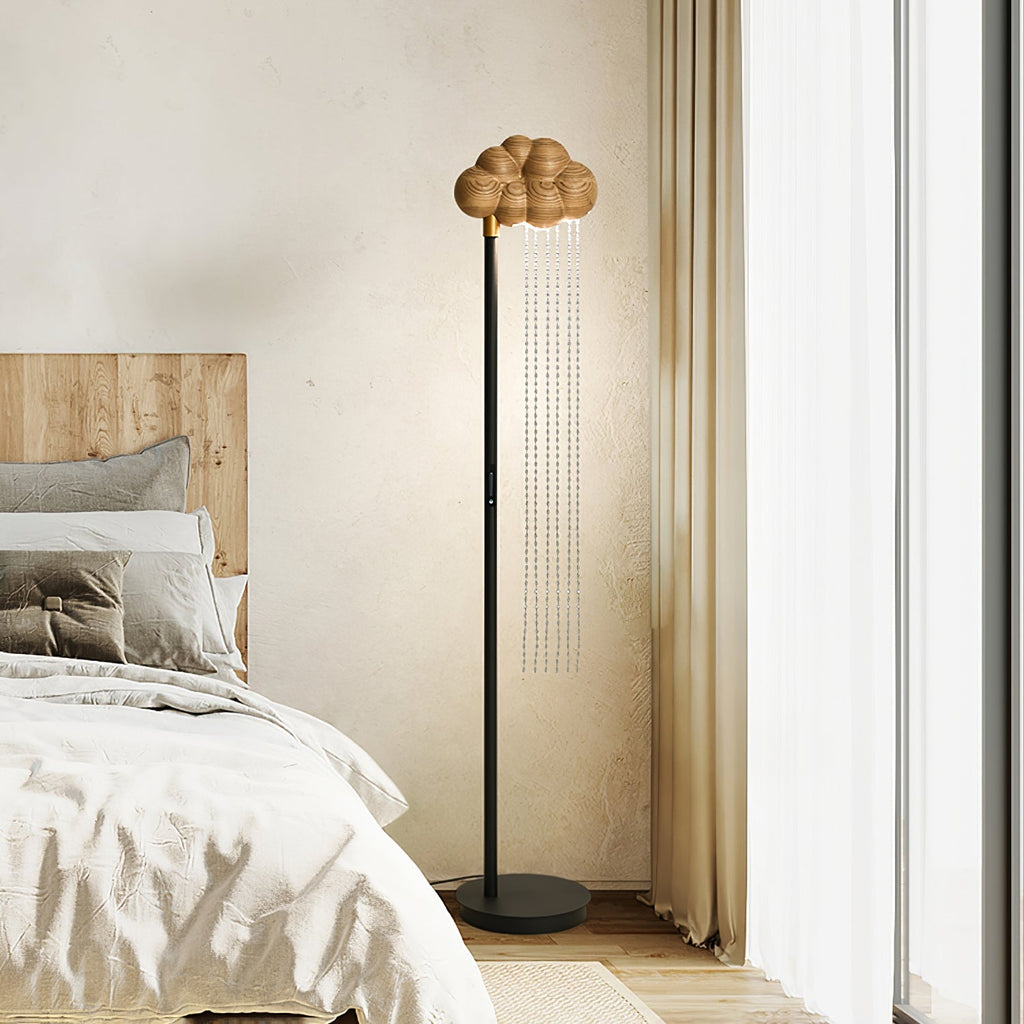 cloud-and-rain-floor-lamp-anzaz-Wood color & Clear crystal glass-2