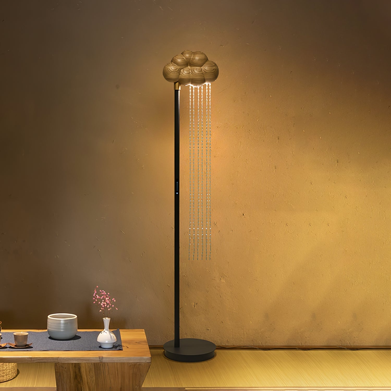 cloud-and-rain-floor-lamp-anzaz-Wood color & Clear crystal glass-4