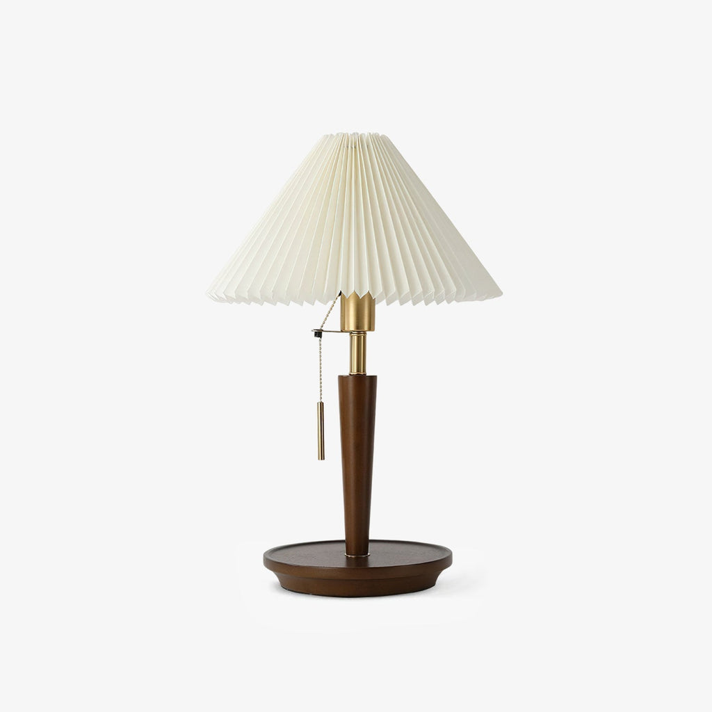 cone_pleated_fabric_table_lamp-anzaz-Wooden ＆ White-1