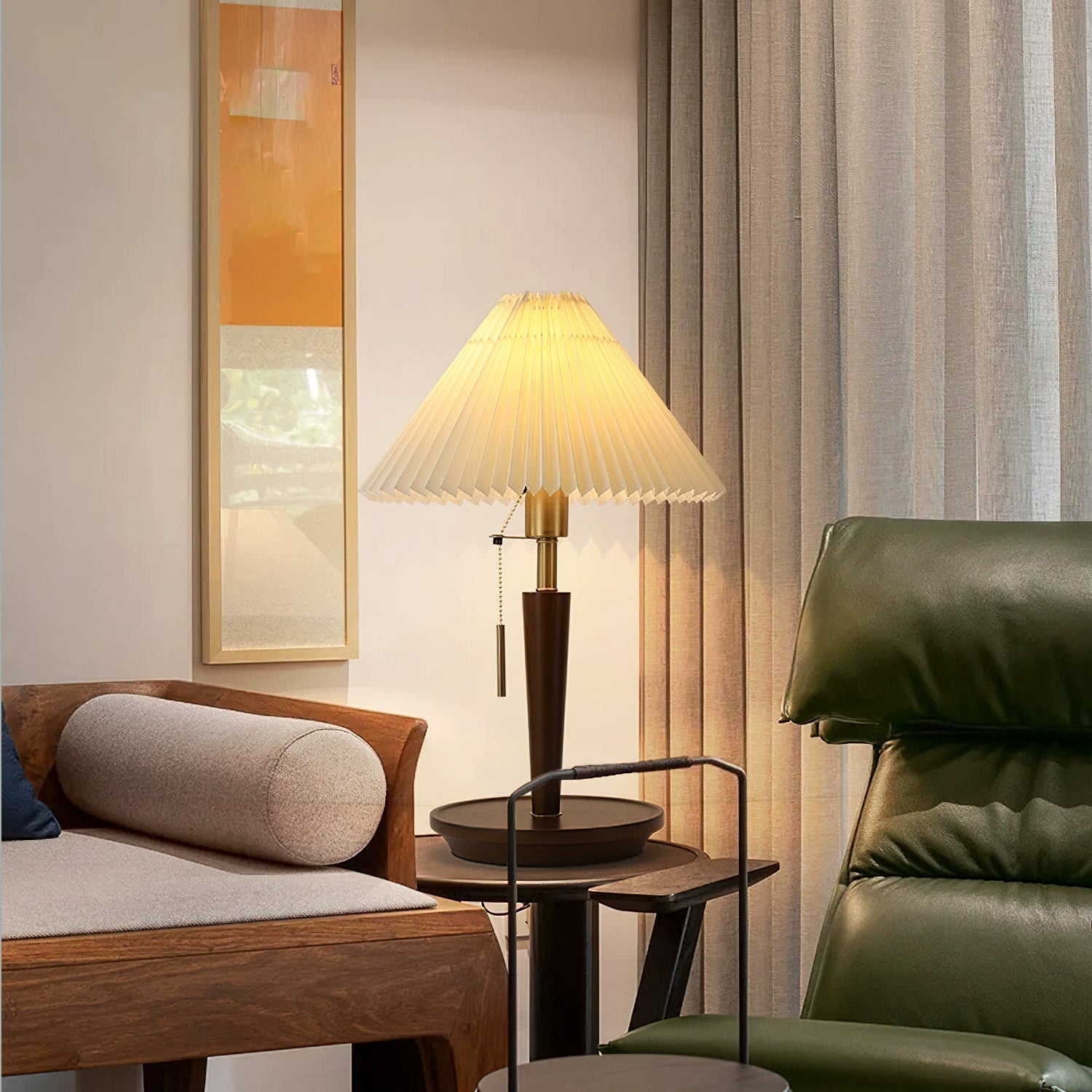 cone_pleated_fabric_table_lamp-anzaz-Wooden ＆ White-2
