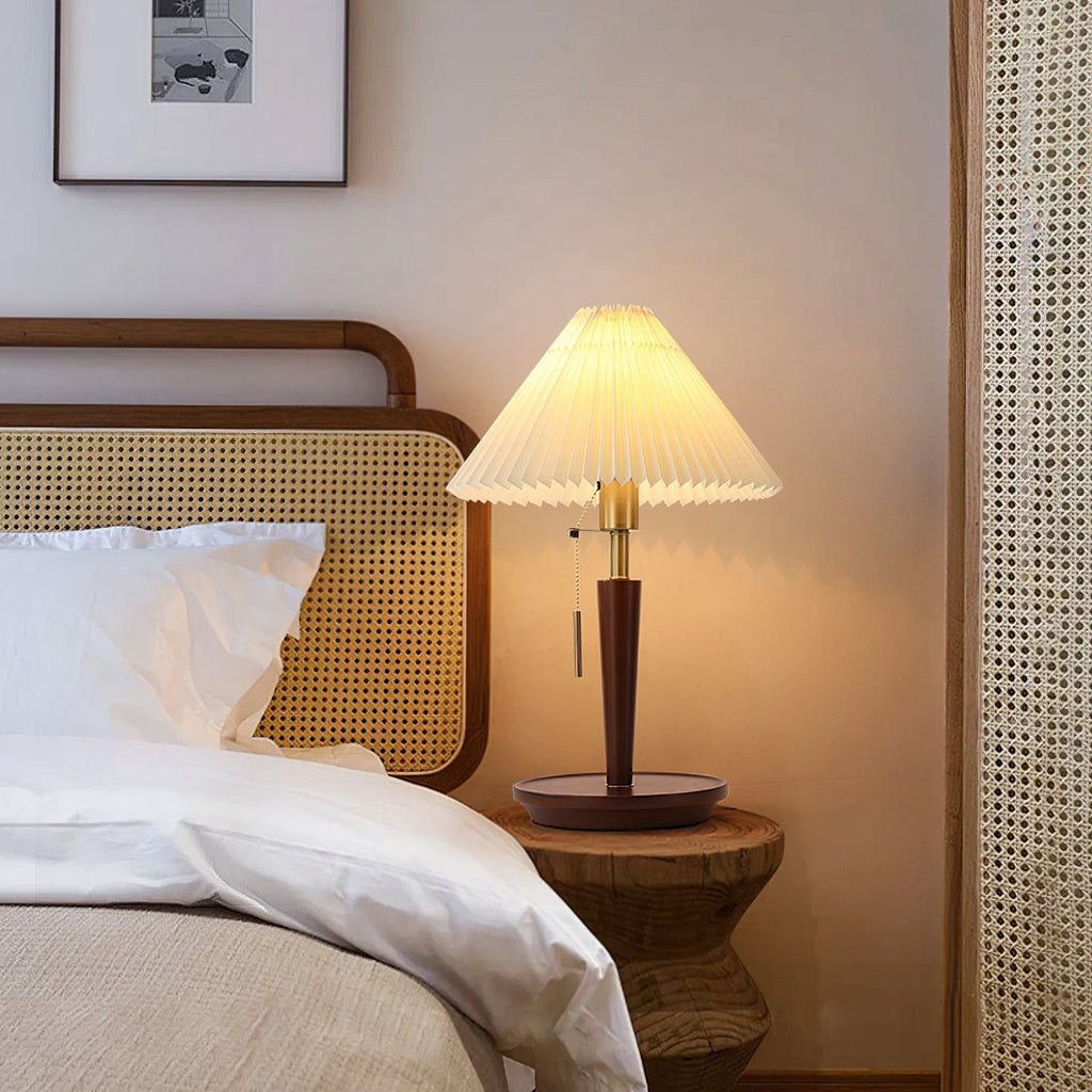 cone_pleated_fabric_table_lamp-anzaz-Wooden ＆ White-3